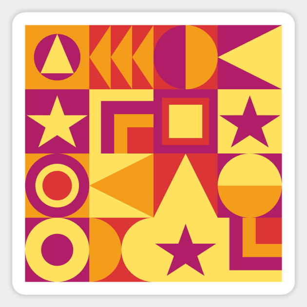 bright abstract neo geo design Sticker by pauloneill-art